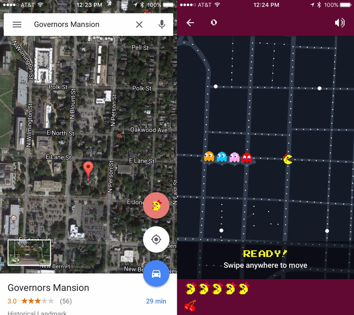 Google’s Early April Fool’s Prank Transports Ms. Pac-Man To Google Maps