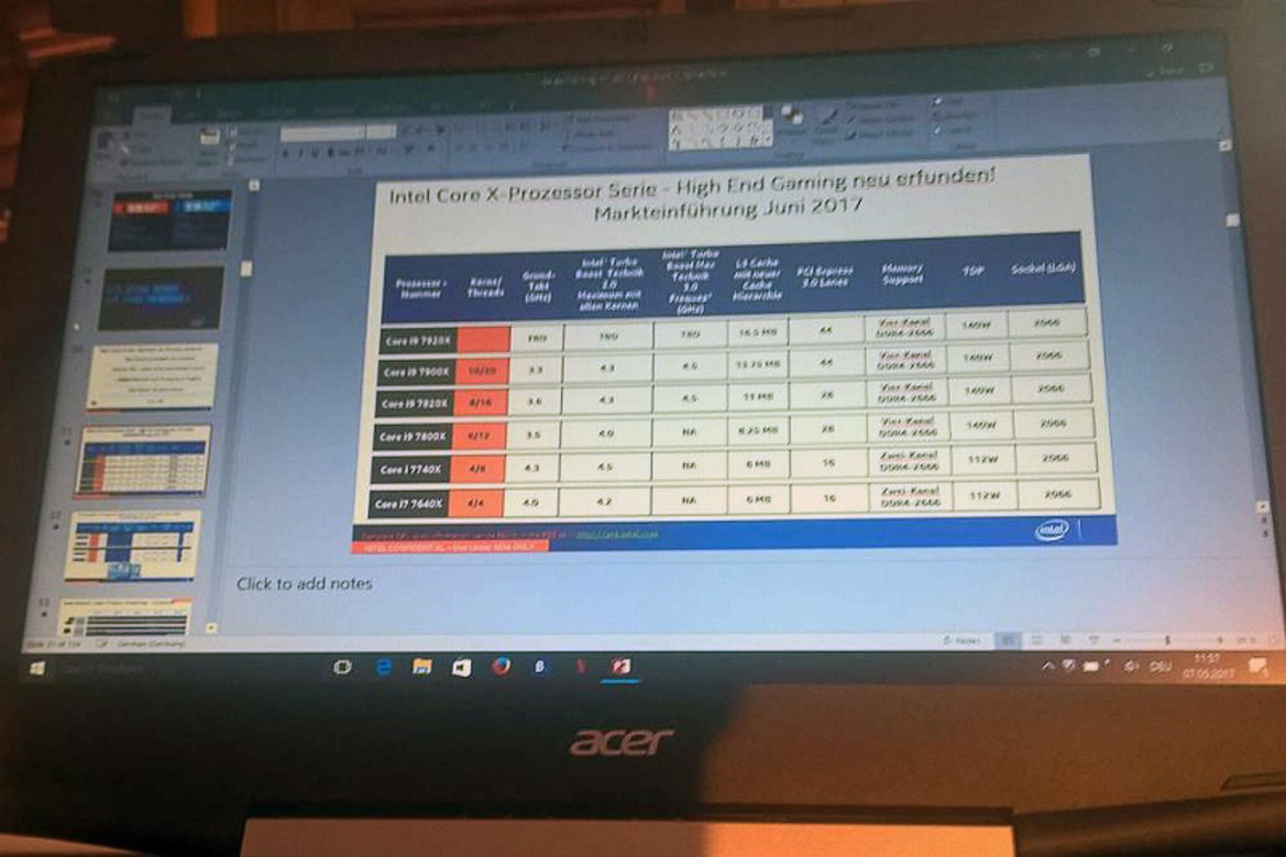 Monster Intel 12-Core i9-7920X Leaked With Skylake-X And Kaby Lake-X Family Details