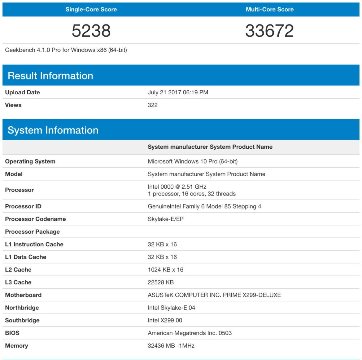 Intel’s 2.5GHz Core i9-7960X 16-Core, 32-Thread HEDT Processor Makes Geekbench Debut