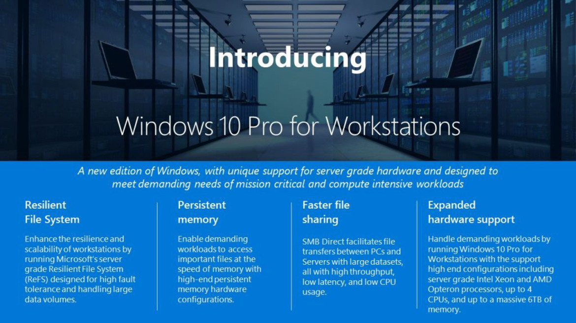 Windows 10 Pro For Workstations Announced With Quad Socket And 6TB RAM Support
