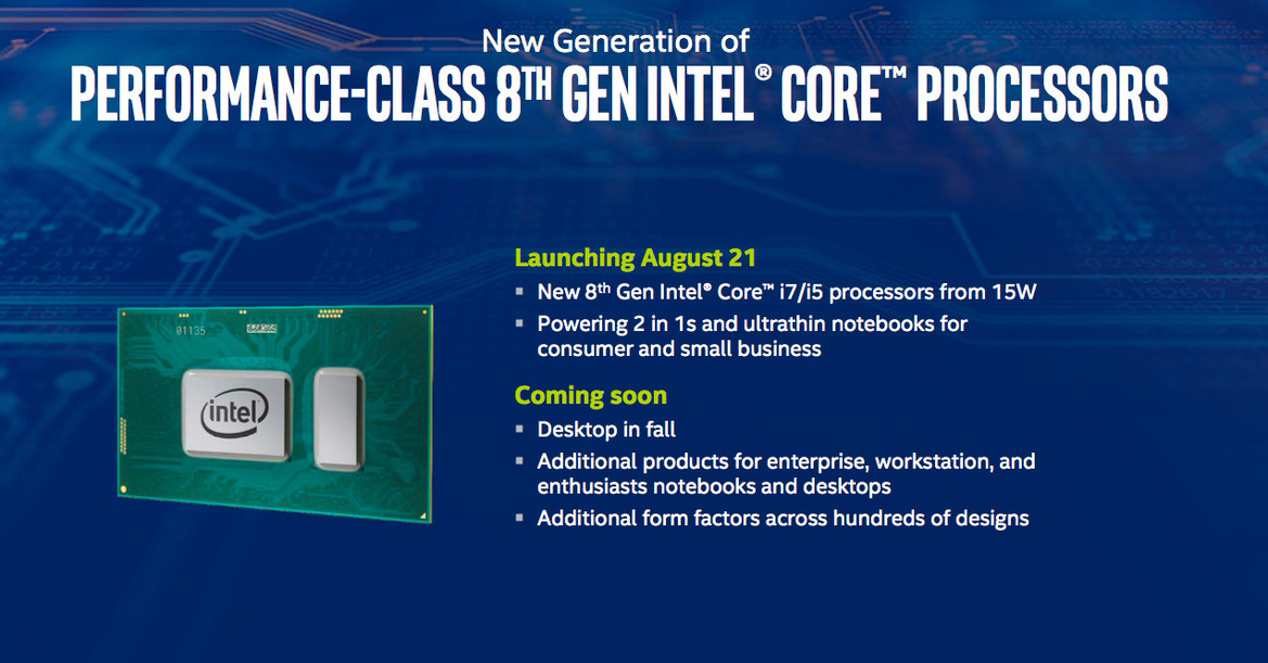Intel Launches 8th Gen Core i5 And Core i7 Processors Claiming A 40 Percent Performance Boost