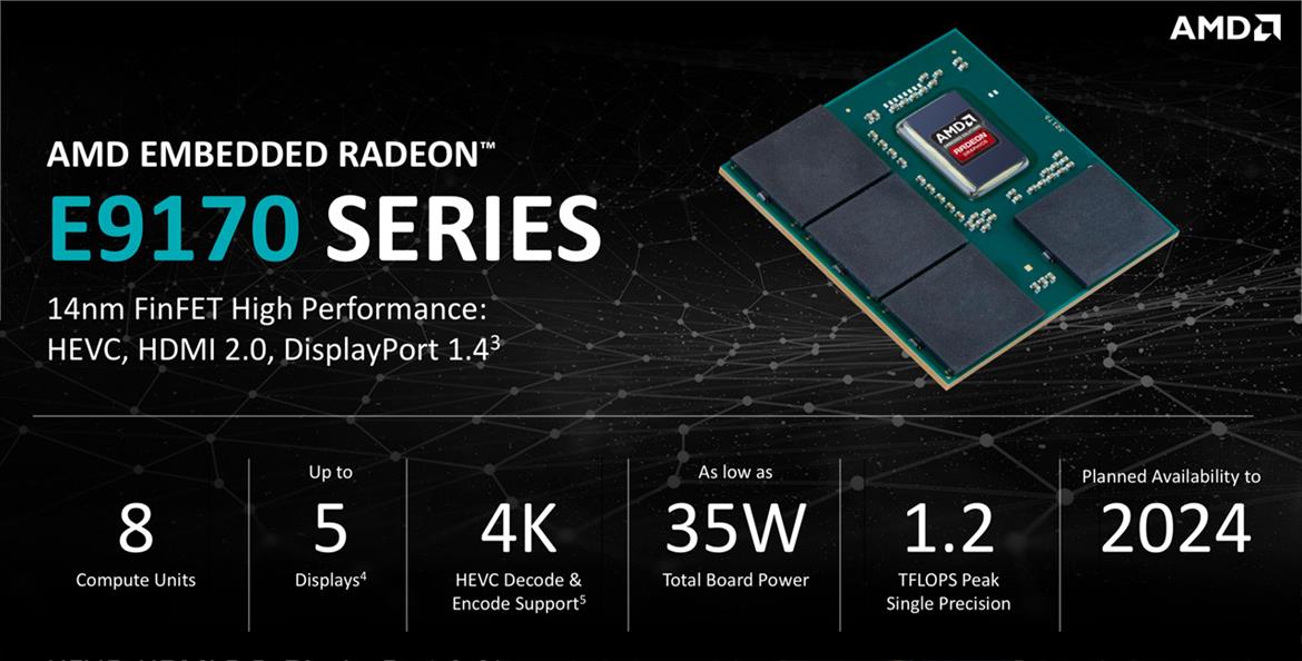 AMD Launches Embedded Radeon E9170 Polaris GPUs For Thin Clients, Medical Imagery And Aerospace Displays