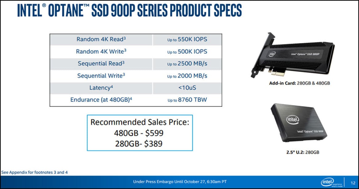 Intel Optane SSD 900P Series Leverages 3D XPoint Memory For Blazing Fast Performance