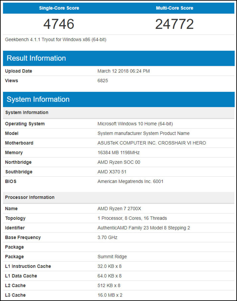 AMD Ryzen 7 2700X Second-Gen Ryzen Processor Storms Geekbench Database