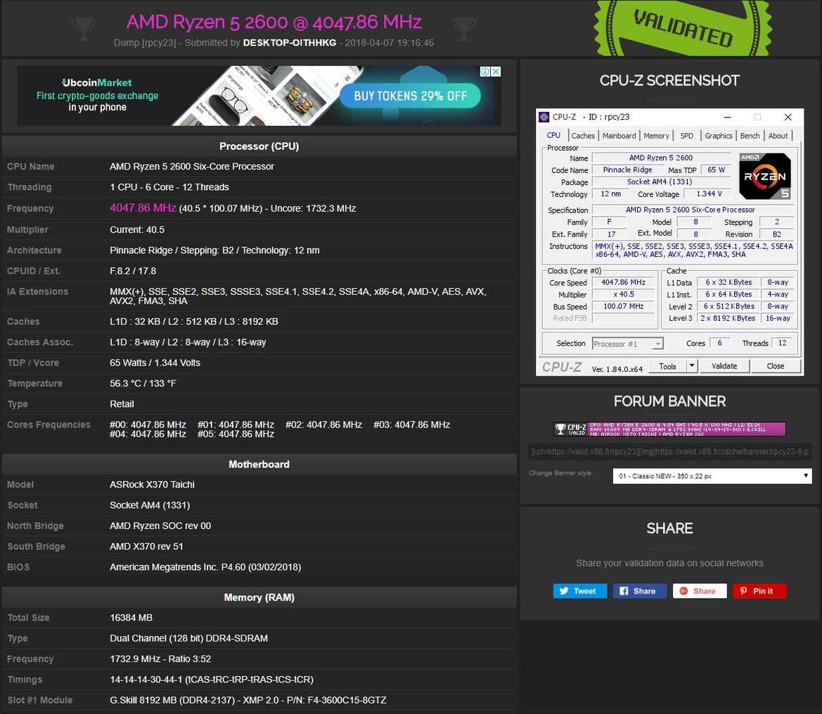 AMD Ryzen 5 2600 Shows Signs Of Greatness With 4.05GHz Overclock, 3466MHz DDR4 Speeds