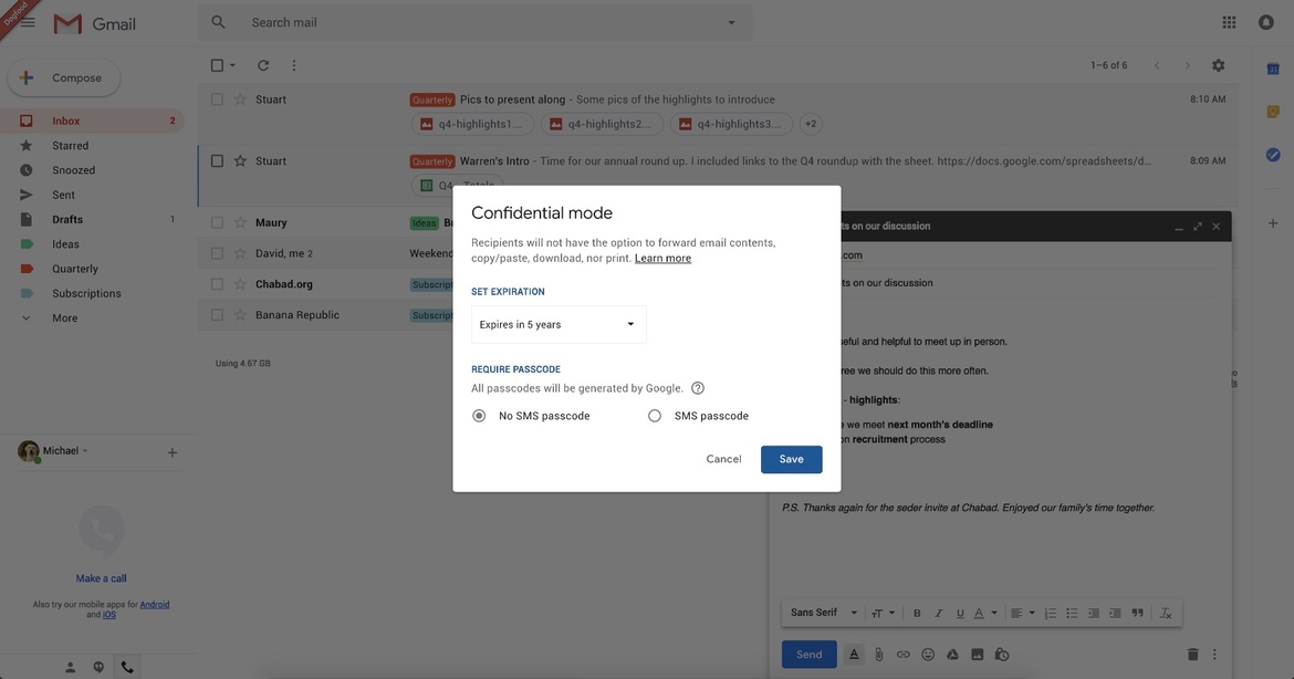 Gmail Confidential Mode Brings Self-Destructing Emails And Identity Verification For Recipients