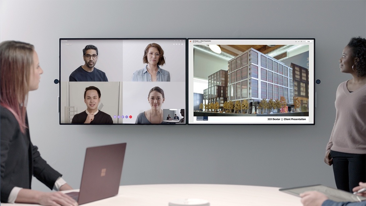 Microsoft Unveils Thin, Light Surface Hub 2 With 4K PixelSense Display And Tiling