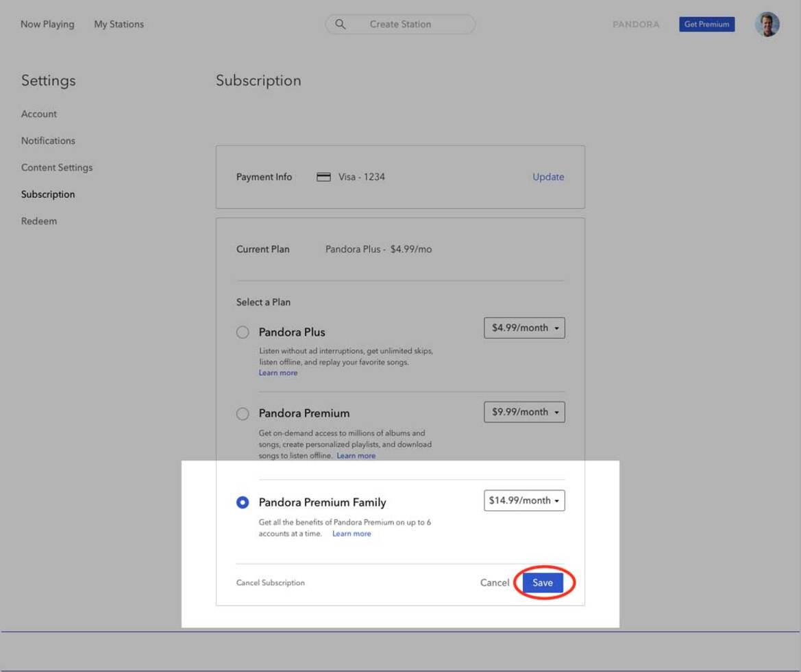 Pandora Debuts $15 A Month Unlimited Premium Family Plan