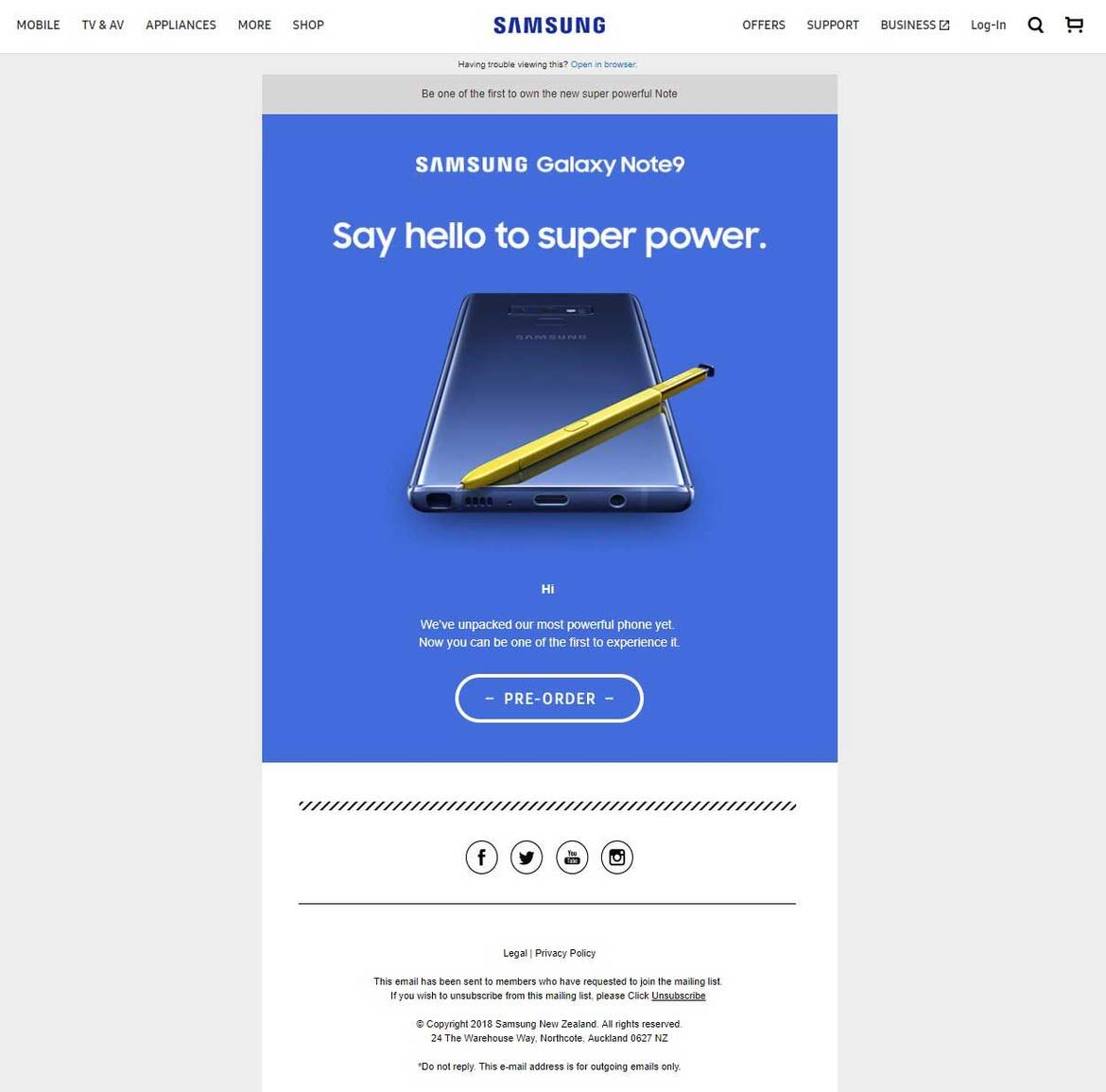Samsung 'Accidentally' Posts Galaxy Note 9 Preorder Page A Week Ahead Of Launch