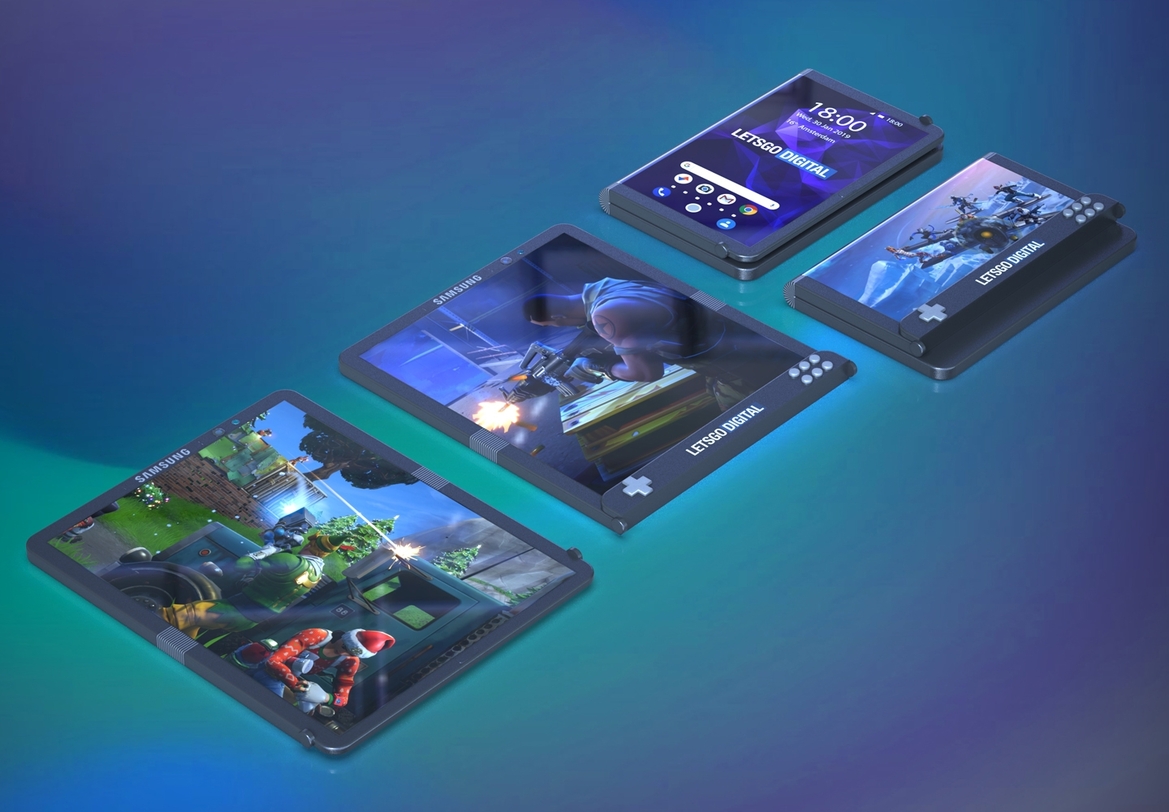 Samsung Galaxy F Foldable Gaming Phone Patent Reveals Trick Rotating Game Controller