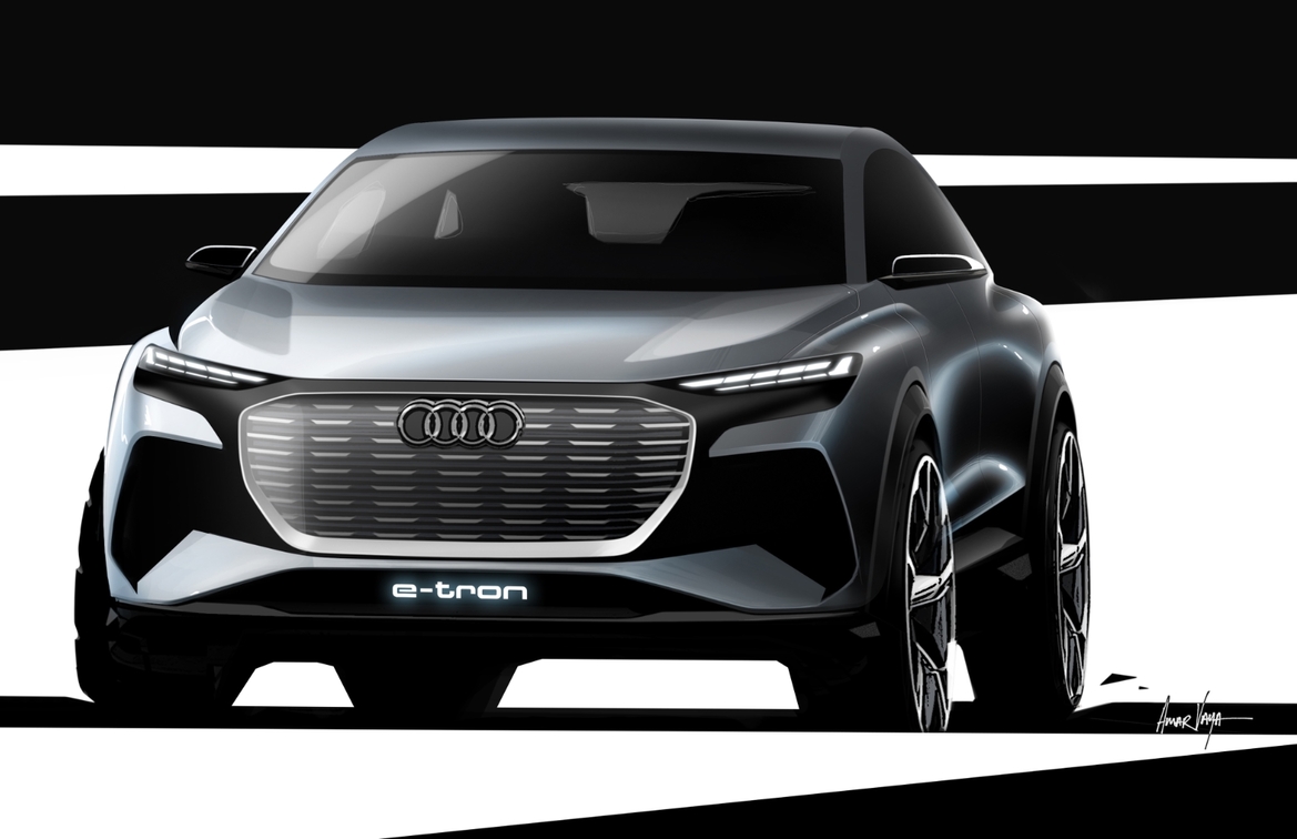 Audi Teases Rakish Q4 E-Tron Compact Crossover EV That Will Face Tesla Model Y
