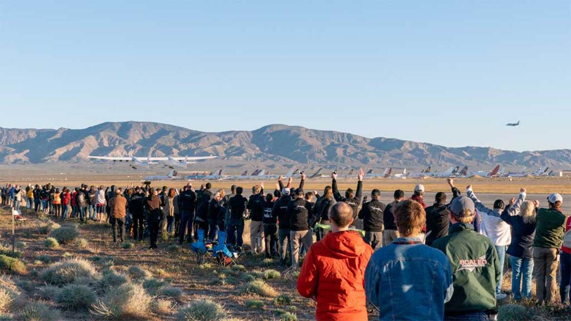 World’s Largest Plane, Stratolaunch Roc Takes Flight Over California’s Mojave Desert