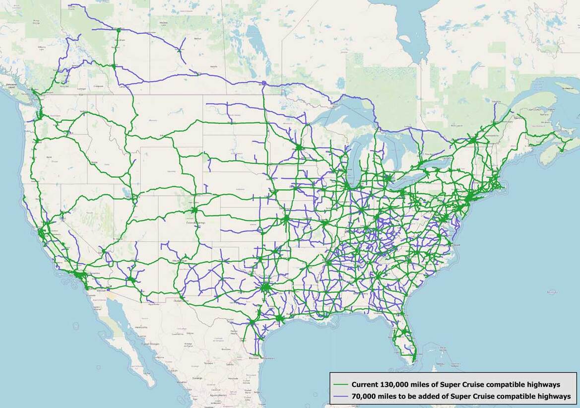 Cadillac To Add 70,000 Additional Super Cruise Highway Miles To Autonomous Driving Network