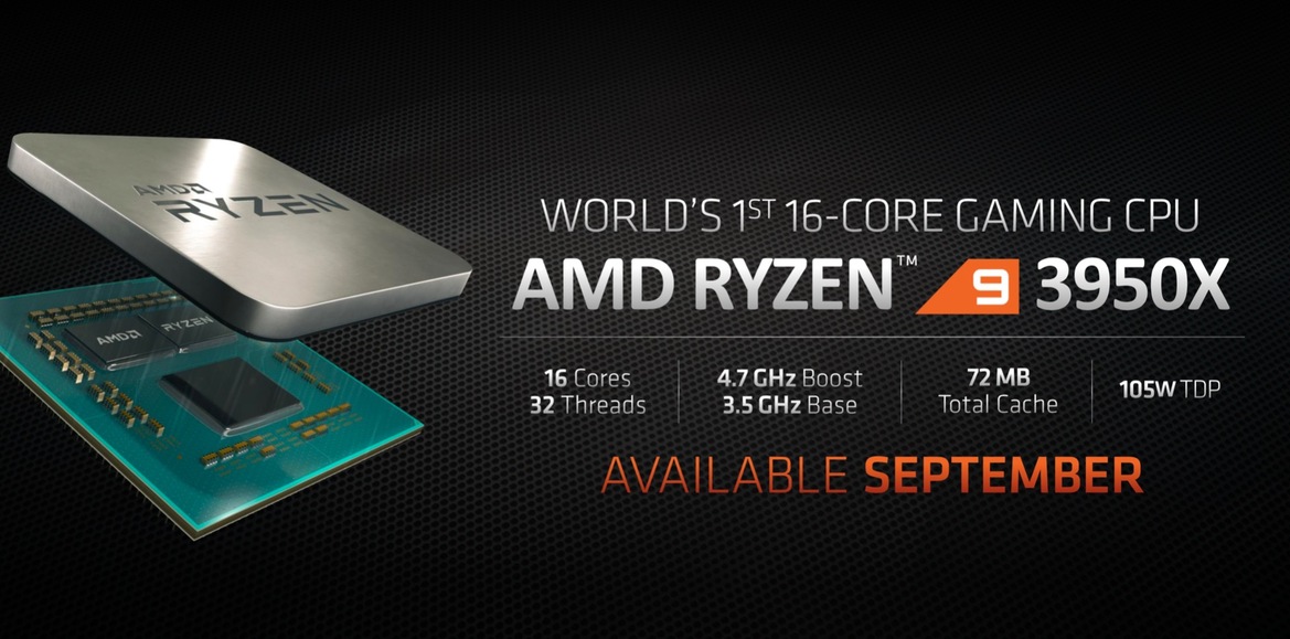 AMD Ryzen 9 3950X Drops 16-Core, 32-Thread Zen 2 Bombshell On PC Gaming Market 