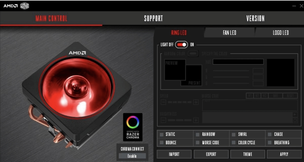 Razer Adds Chroma Support For AMD Ryzen 3000 Wraith Prism CPU Coolers