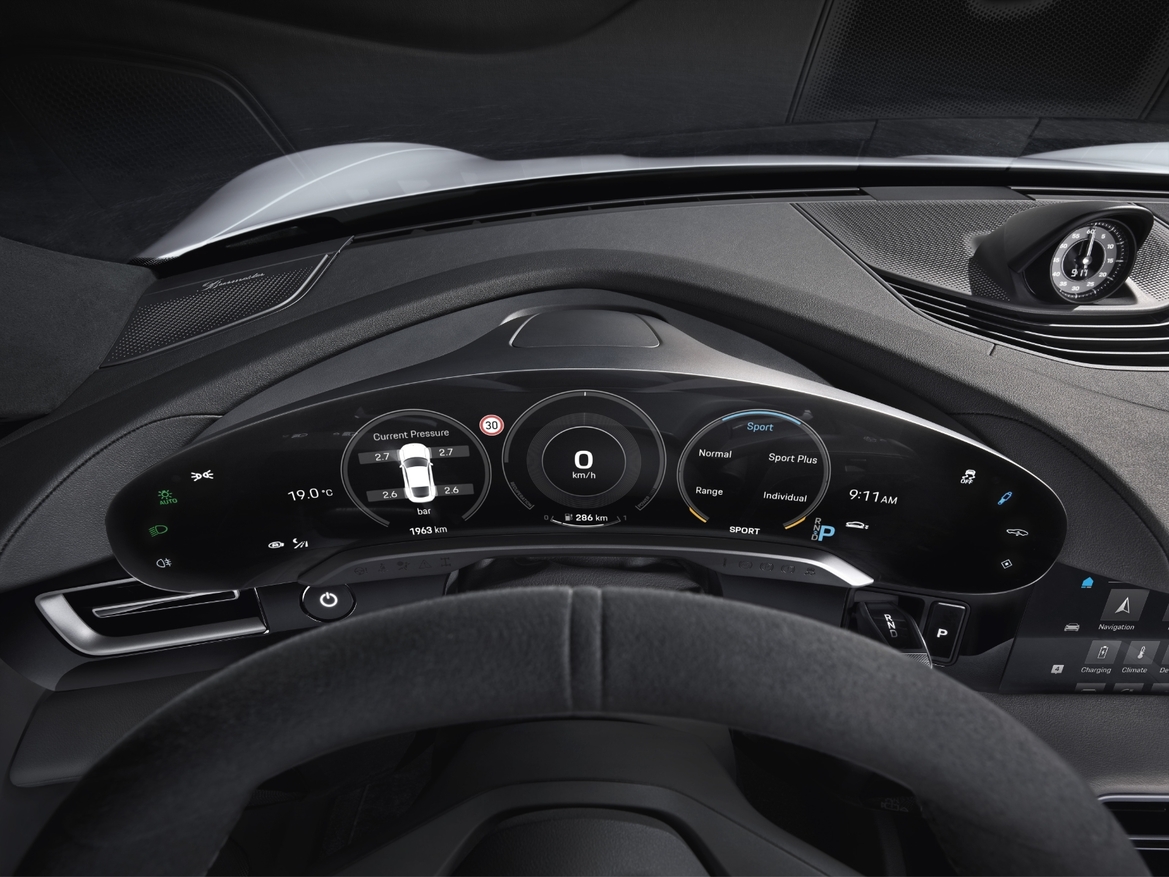 Porsche Teases Taycan EV's Futuristic Interior Fully Decked Out With Multiple Displays