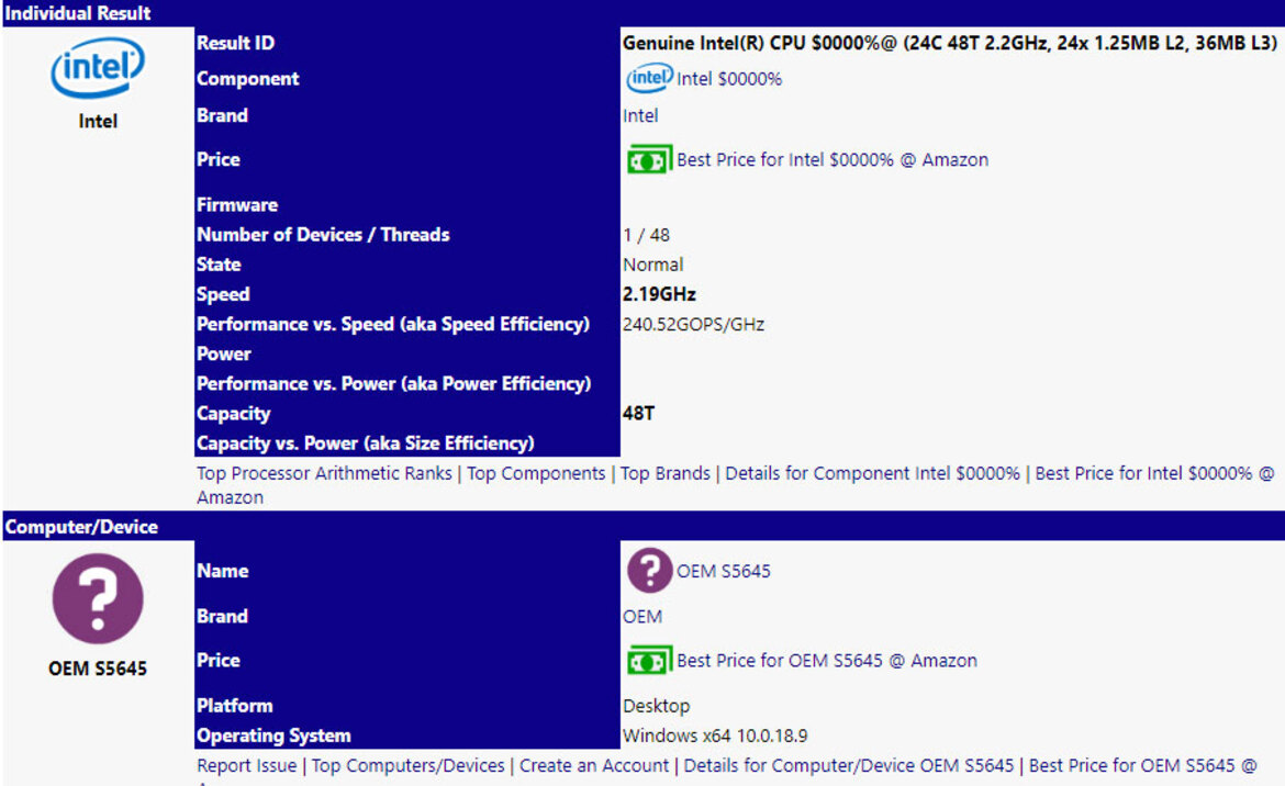 Alleged Intel Ice Lake-SP 10nm Xeon CPU Wielding 24 Cores And 48 Threads Leaks