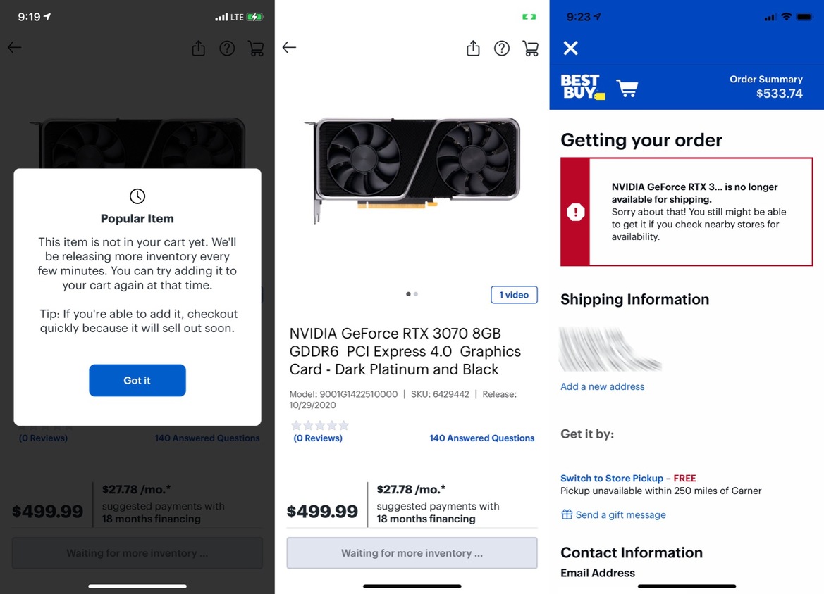 GeForce RTX 3070 Online Ordering Was Just As Miserable As NVIDIA's Previous Ampere Launches