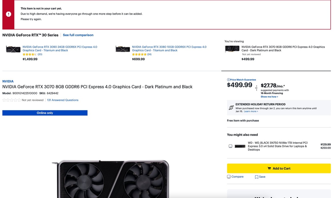 GeForce RTX 3070 Online Ordering Was Just As Miserable As NVIDIA's Previous Ampere Launches