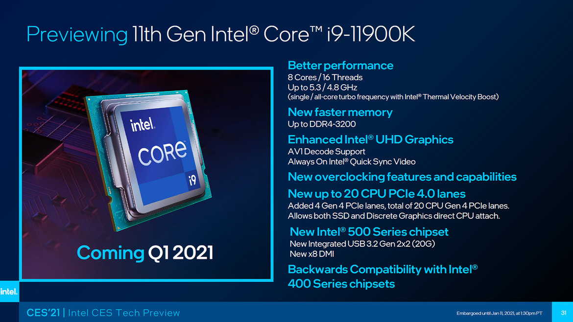 Intel Takes Fight To AMD With Bevy Of New Mobile And Desktop CPUs Unveiled At CES 2021