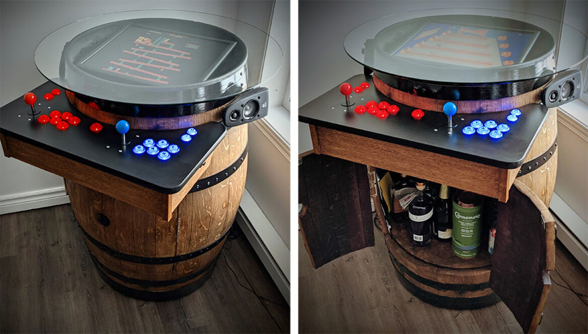 Fabulous Retropie Barrel Arcade Brings A Donkey Kong, Booze And Spotify Entertainment Trifecta