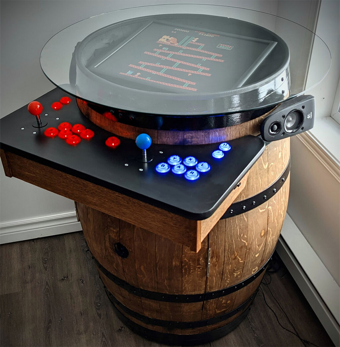 Fabulous Retropie Barrel Arcade Brings A Donkey Kong, Booze And Spotify Entertainment Trifecta