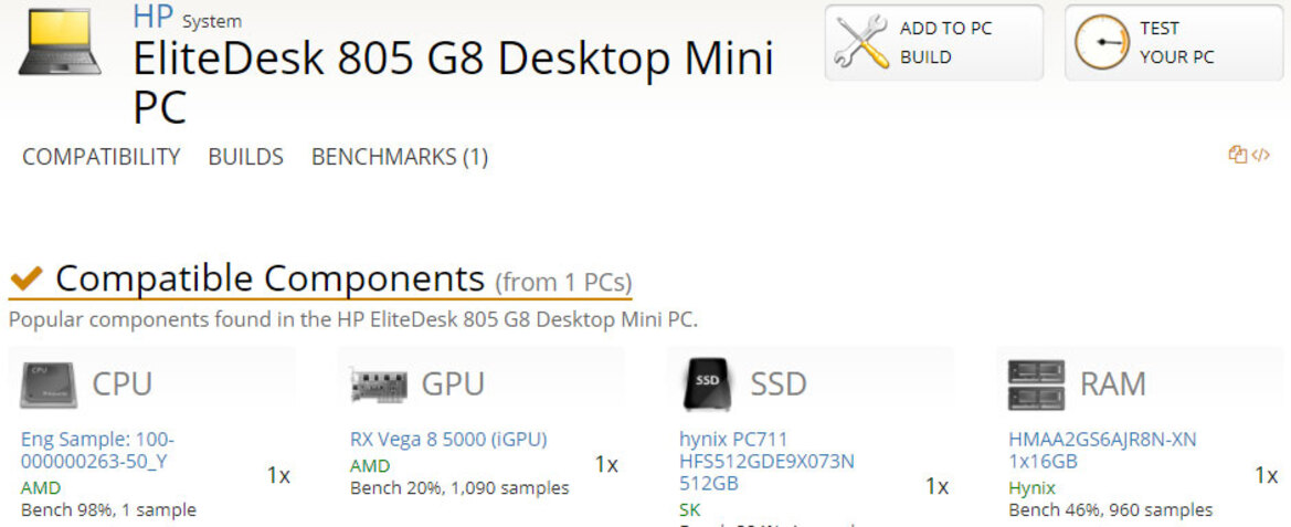 HP EliteDesk 805 G8 Desktop PC Leaks With 8-Core 4.4GHz Zen 3 Ryzen APU