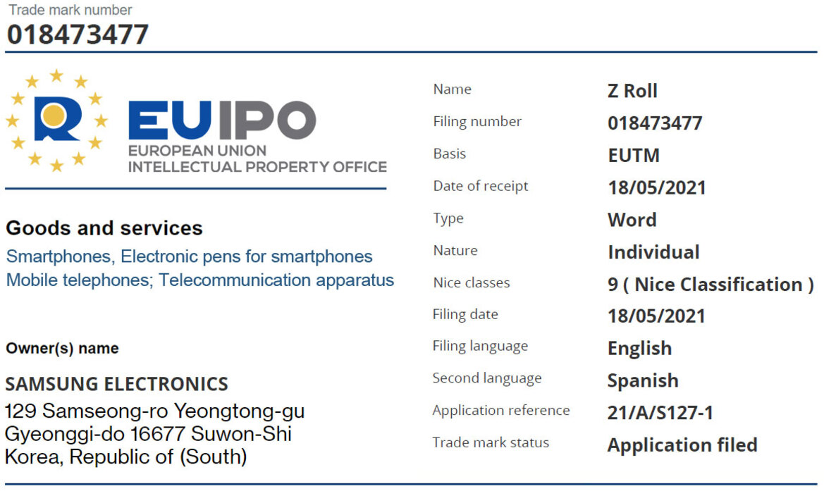 Samsung Galaxy Z Roll Trademark Filed For Next-Generation Rollable Smartphone