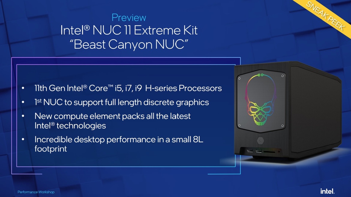 Intel Expands Tiger Lake-U Laptop Line-Up, Teases Vicious Beast Canyon NUC