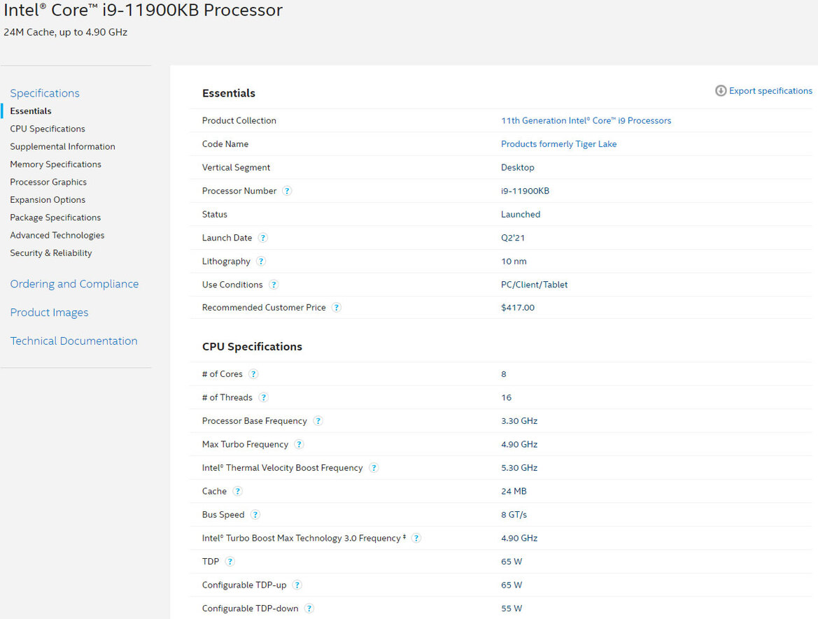 Intel Quietly Launches Tiger Lake-B 10nm Desktop Processors With Blistering Boost Clocks