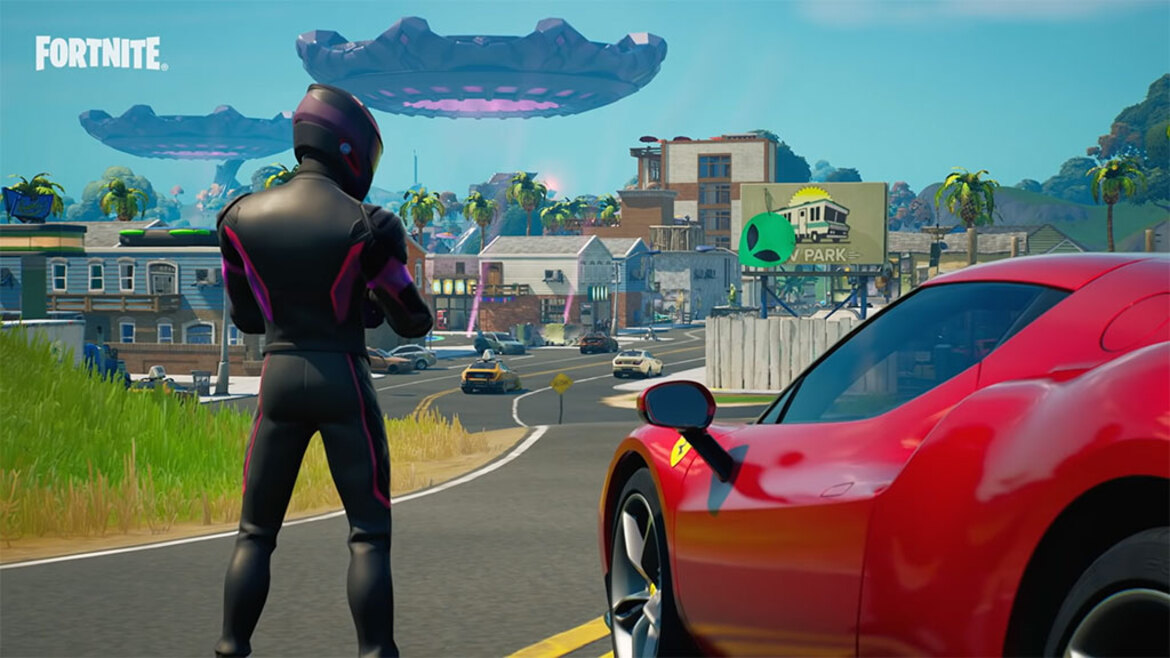 Fortnite's First Licensed Car Lets You Burn Rubber In The Epic Ferrari 296 GTB