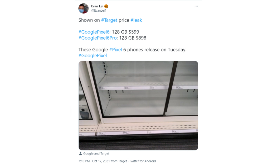 Alleged Pixel 6 Price Leak Suggests Google Is Declaring War On Flagship Competitors