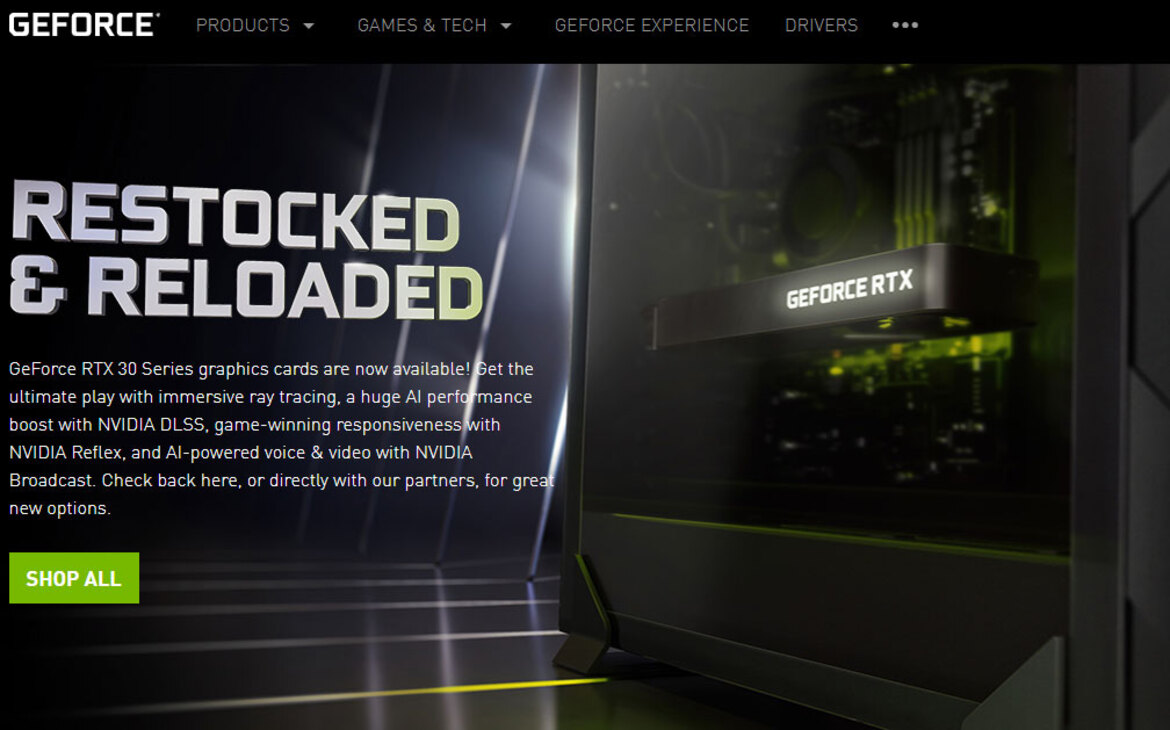 NVIDIA's GeForce RTX 30 Series Restocked And Reloaded Campaign Is Great News For Gamers