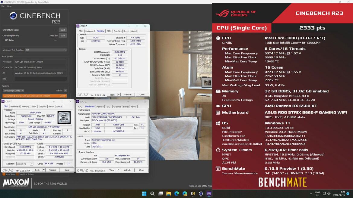 Intel Core i9-13900KF Raptor Lake Ramps To 6GHz Easy On An ASUS B660 Motherboard
