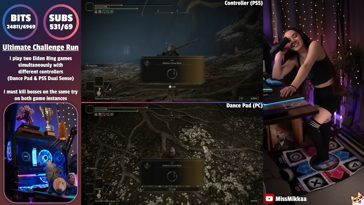 Watch This Dancing Streamer Stunningly Defeat Two Elden Ring Bosses Simultaneously