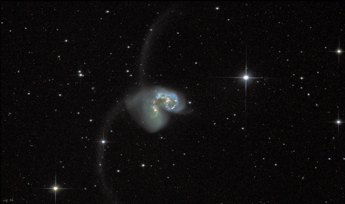Ballon-Borne SuperBIT Telescope Captures A Glorious Galaxy Collision On Its First Voyage