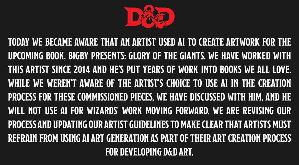 D&D Faces Boycott Over AI Artwork Scandal, Wizards Of The Coast Responds