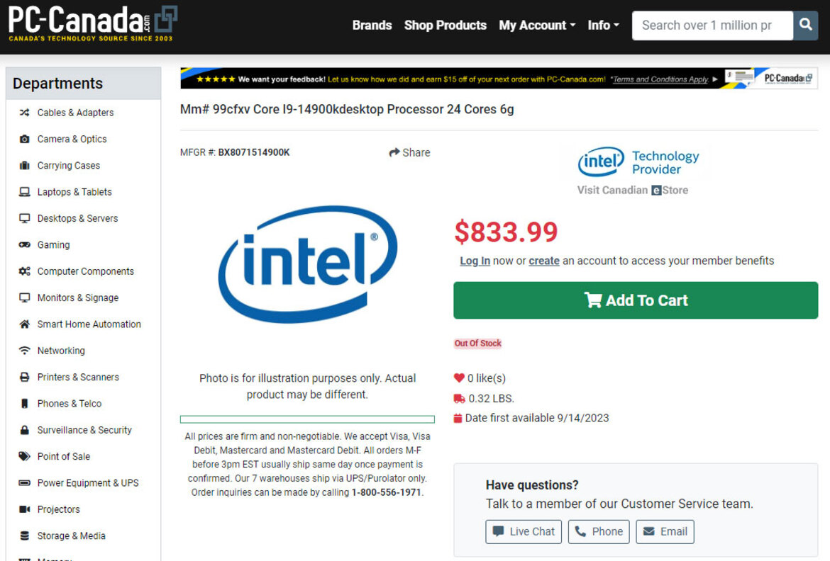 Retail Listings Seemingly Reveal Intel 14th Gen Raptor Lake Refresh CPU Pricing