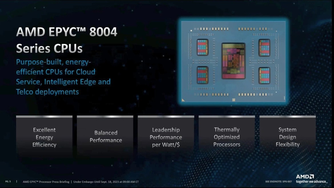 AMD Debuts EPYC 8004 Series CPUs For Power-Efficient Intelligent Edge Solutions