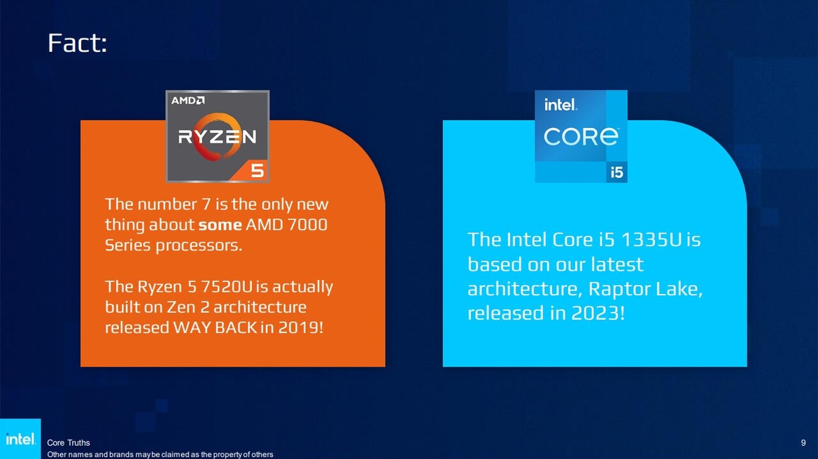 Intel Seemingly Backtracks On Slides Comparing AMD's CPU Marketing To Snake Oil