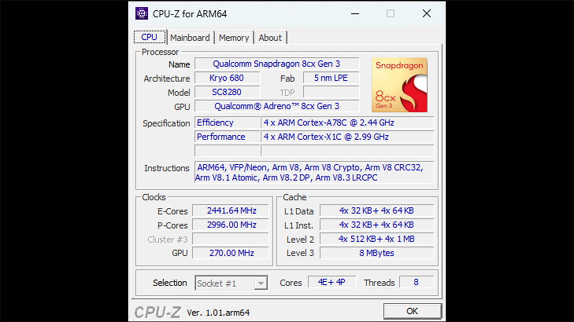 Don't Look Now But There's Finally A CPU-Z Build For Windows On ARM64