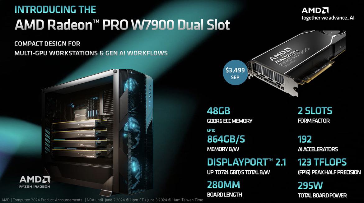 AMD Unveils Radeon Pro W7900DS GPU For Monstrous Multi-GPU Power