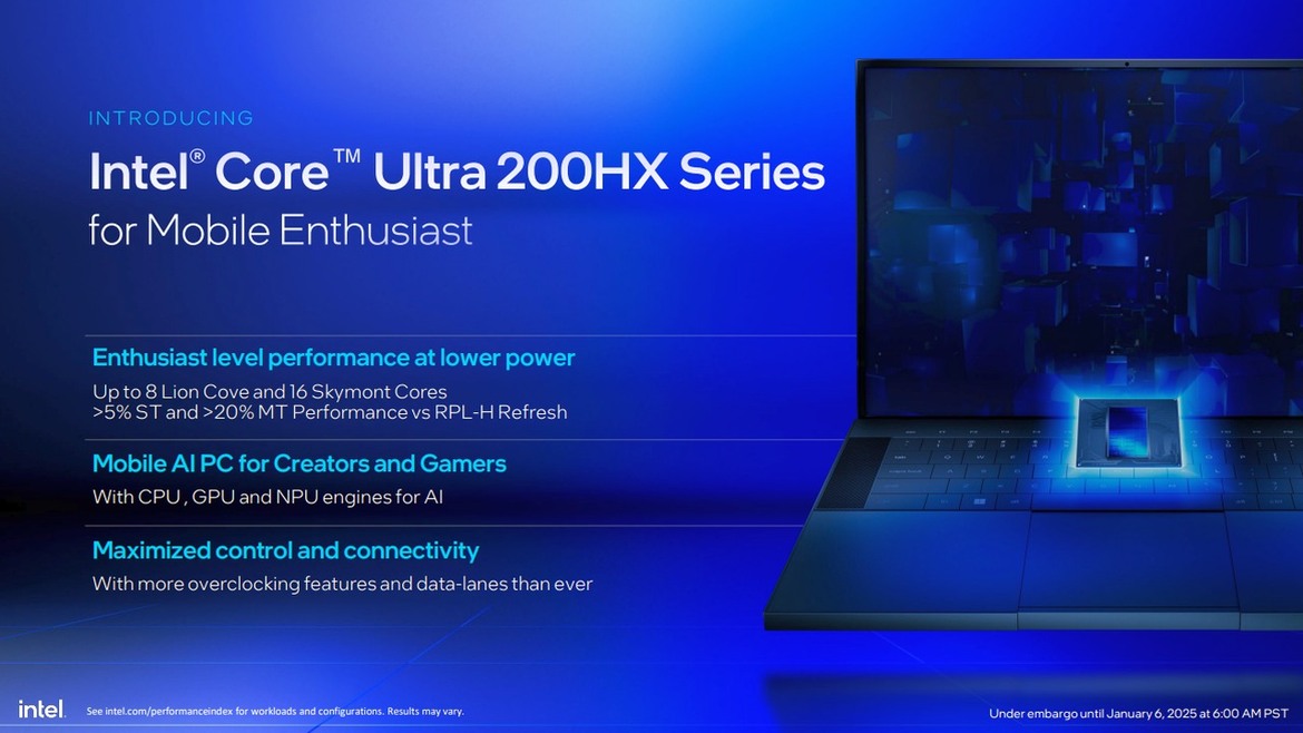 Intel Unveils Core Ultra 200H And 200HX Mobile CPU Lineup To Turbocharge Laptops
