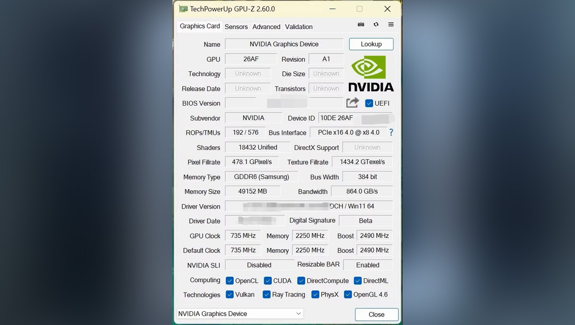 NVIDIA RTX Titan Ada Prototype GPU Spotted With 18,432 CUDA Cores And 48GB VRAM