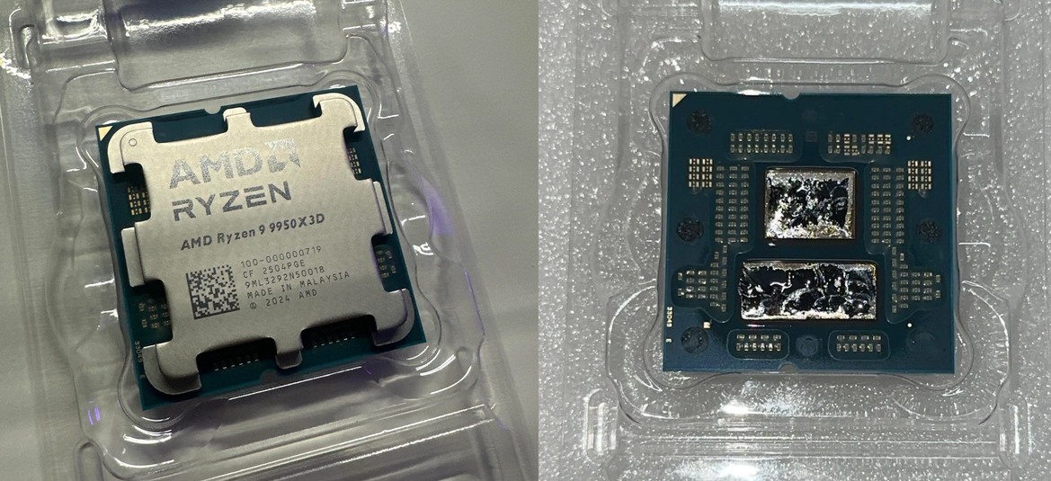 Ryzen 9 9950X3D Delidded With Clothes Iron And Fishing Line Flirts With 6GHz
