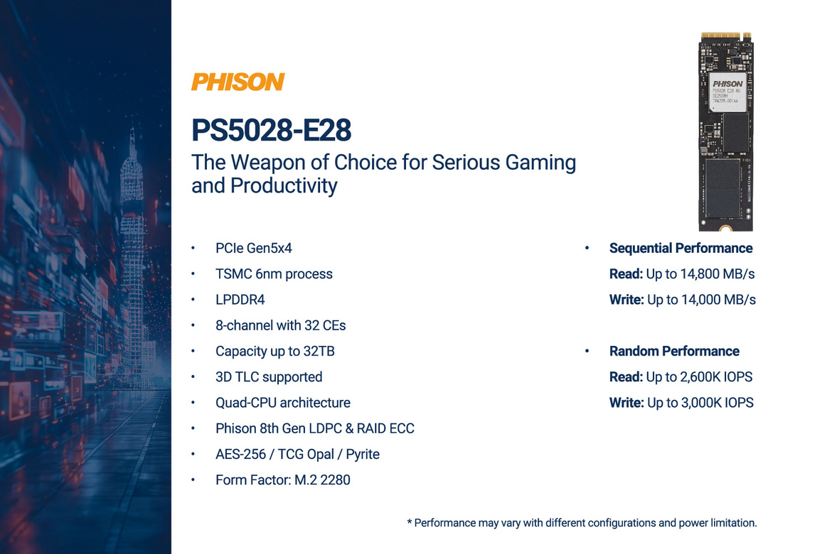 Phison Debuts E28 SSD Controller With AI-Optimized Performance And Efficiency