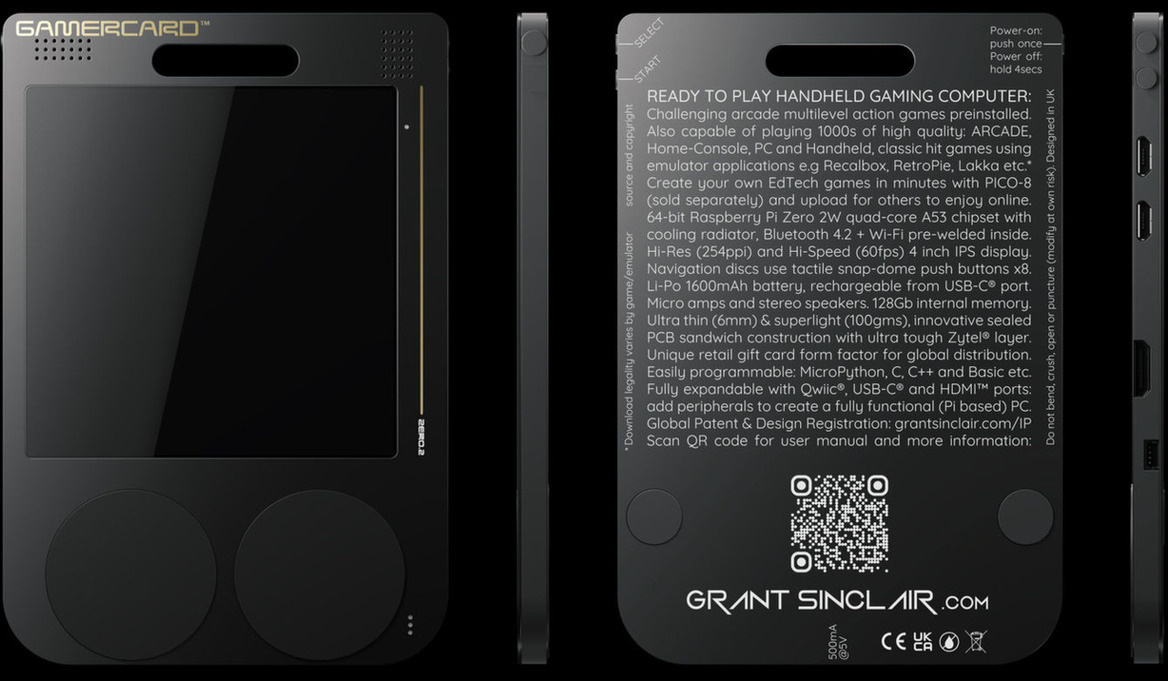 Nephew Of ZX Spectrum Creator Cooks Up Raspberry Pi-Powered GamerCard Handheld