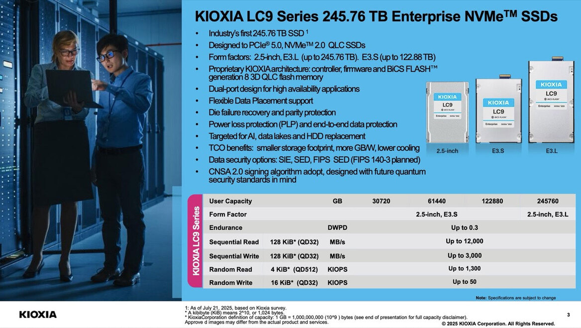 Kioxia LC9 Is The World's First 245TB SSD For Insatiable AI Storage Demands