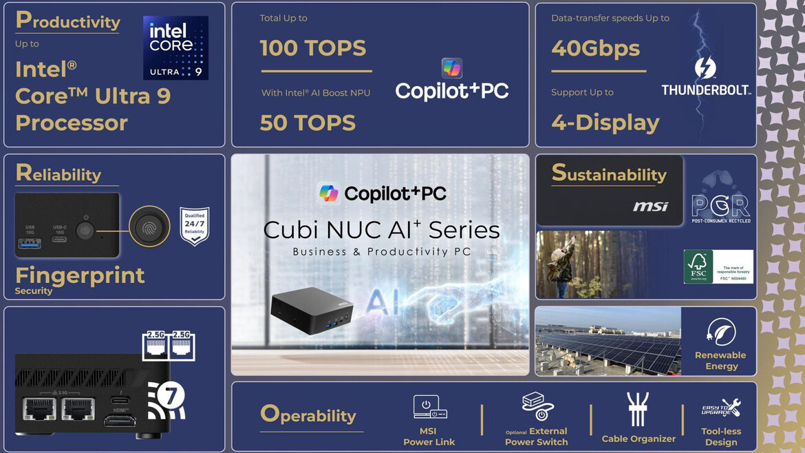 MSI Cubi NUC AI+ 3MG Pack Panther Lake Power In A Half-Liter Mini PC