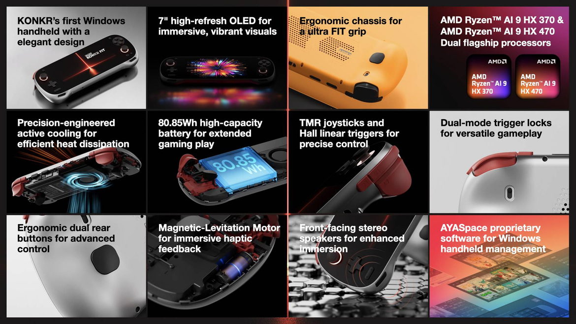 Ayaneo Konkr Fit 144Hz OLED Handheld With Ryzen AI 9 HX 470 Is Up For Preorder